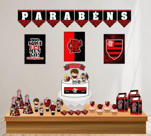 Topo de bolo Flamengo com kit festa completo e gratuito.